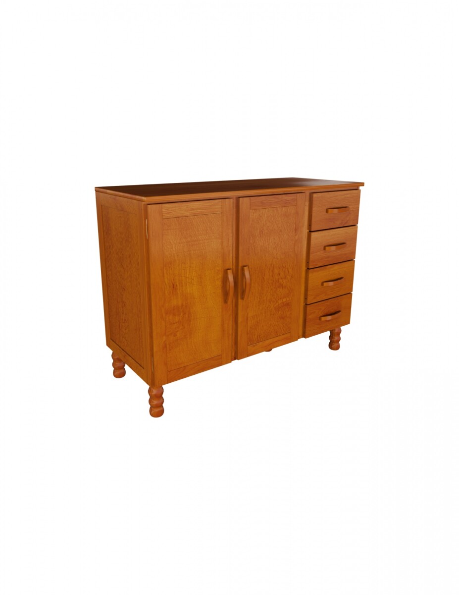 Bajo Mesada 4 Cajones 2 Puertas Casual Castaño Smgb 
