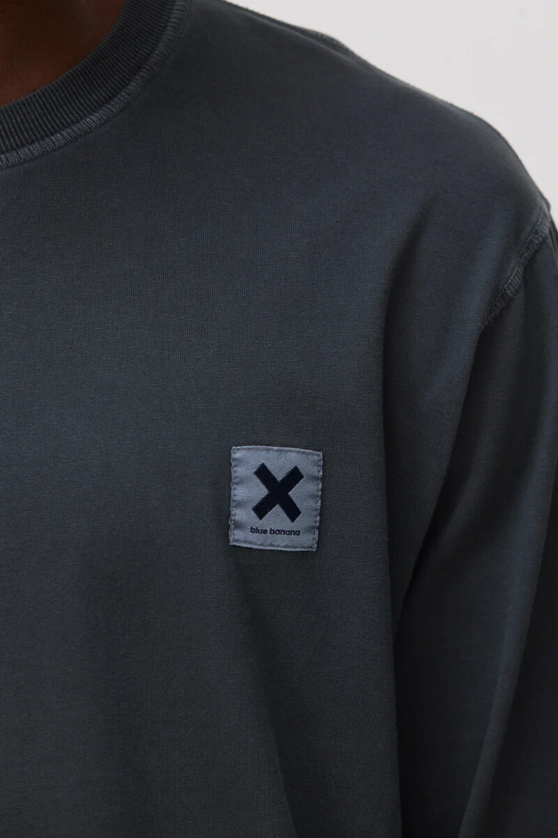 ANTHRACITE ICONIC LS TEE Gris