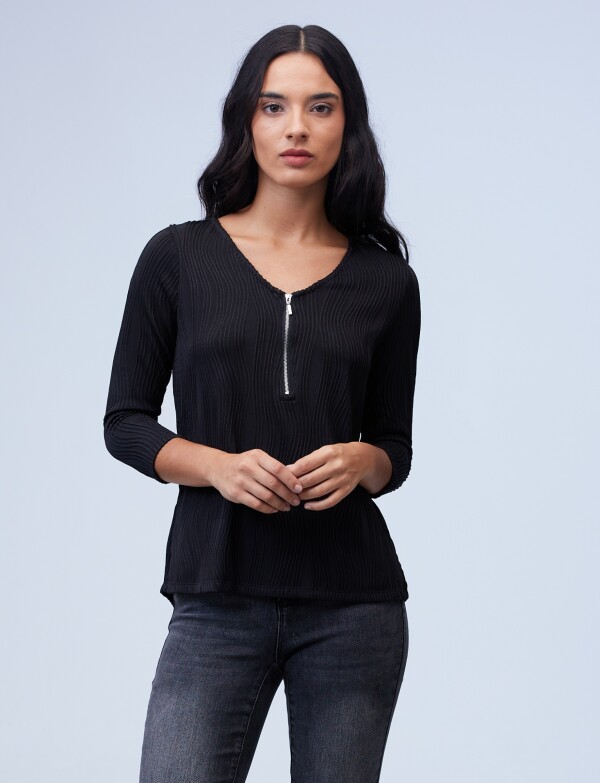Blusa Zip NEGRO