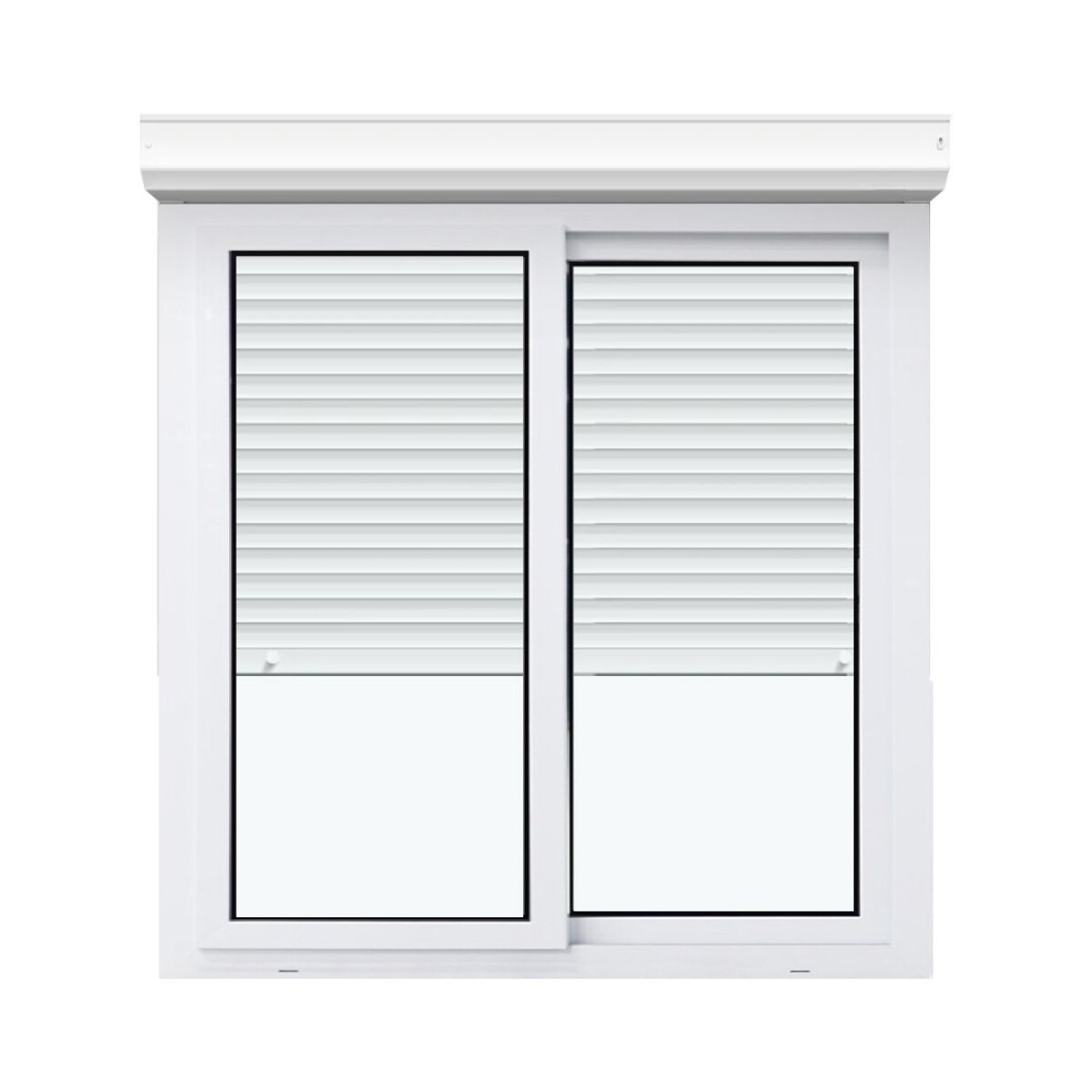 Ventana de PVC Blanco 120 X 100 Con Persiana Corrediza 