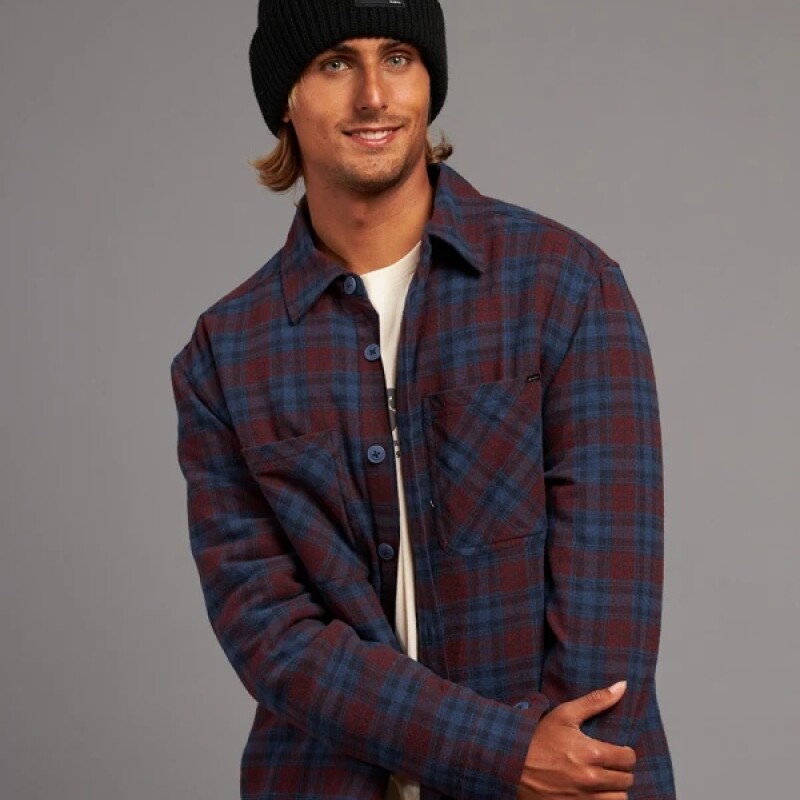 Sobre Camisa Hombre A/Cuadros Rusty Bordeaux