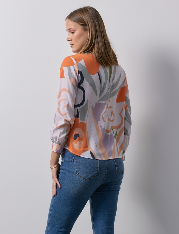 Blusa Gasa MULTI/BLANCO