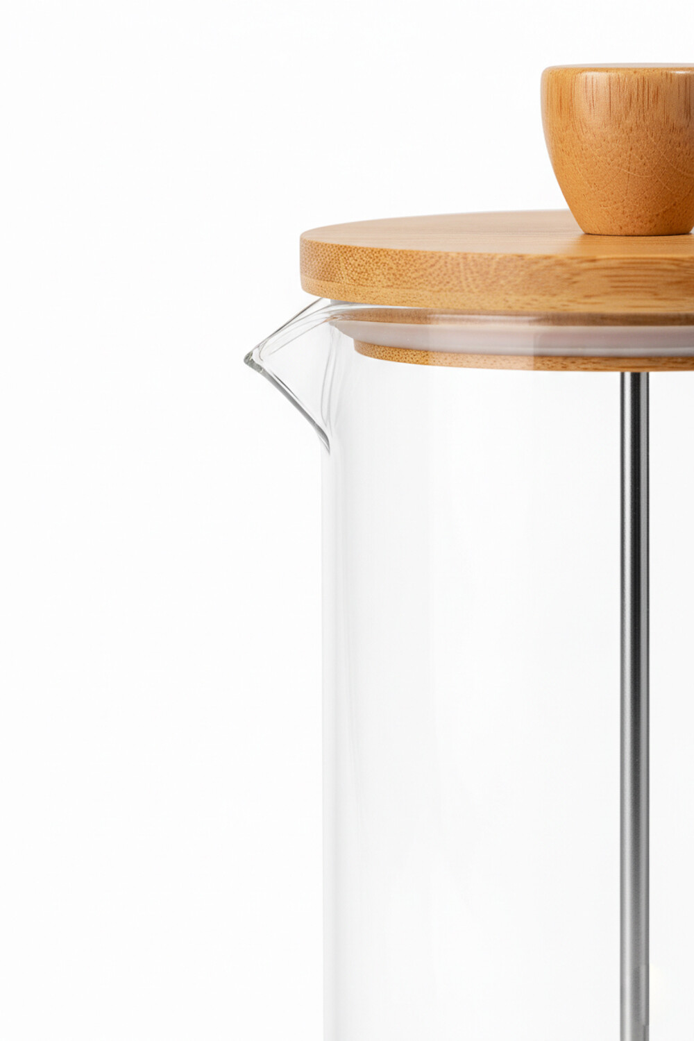 Cafetera Prensa Tapa Madera Color Unico