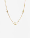 Collares Cortos Cubic zirconia Collar Con Dije De La Línea Delicates. - Dorado