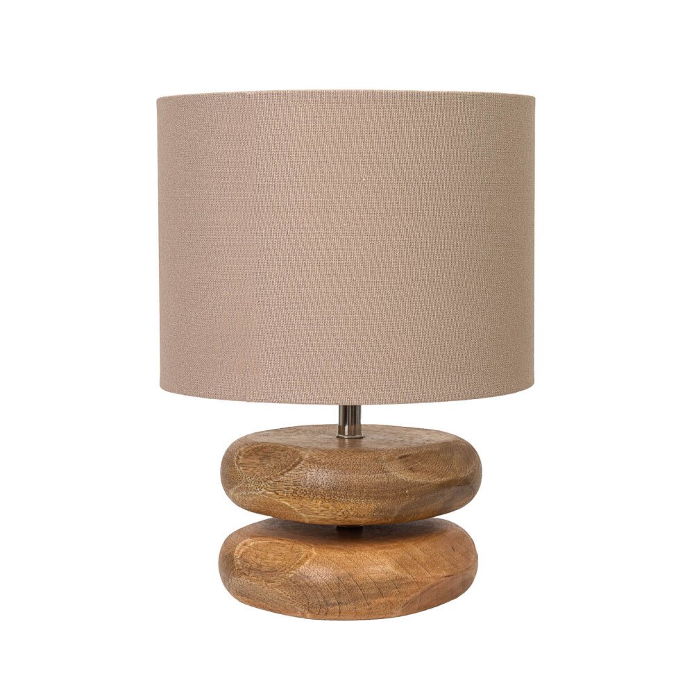 LAMPARA MADERA NATURAL-BEIGE DE MESA RINGS