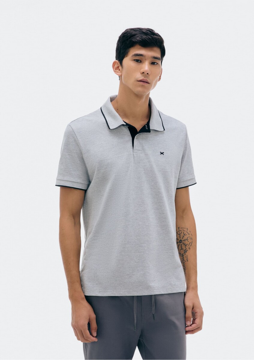CAMISA POLO MM MASC - CINZA CLARO 