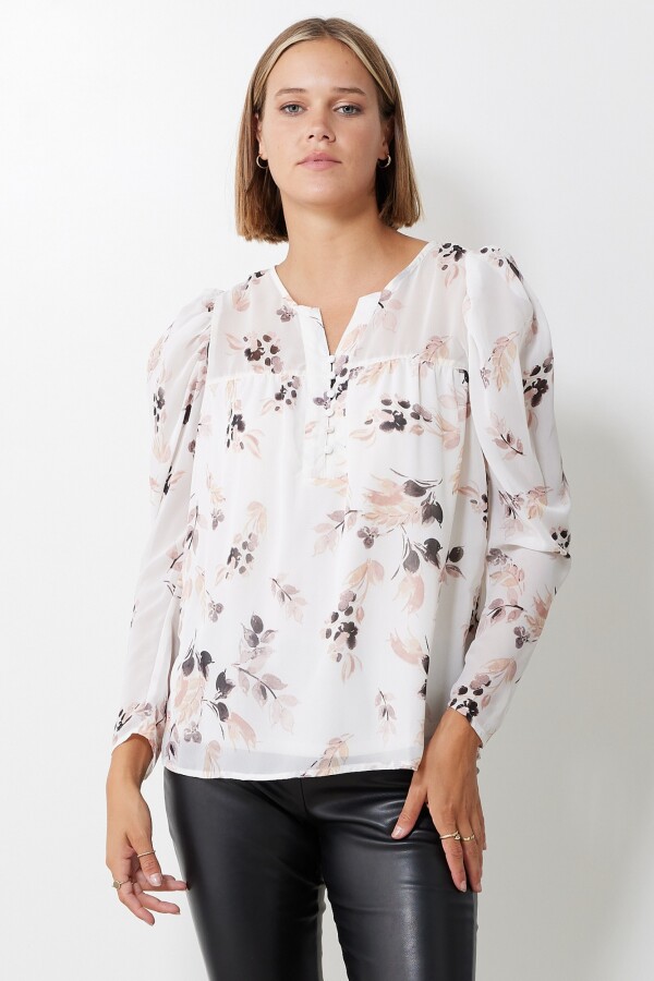 Blusa Gasa Floral CRUDO/MULTI