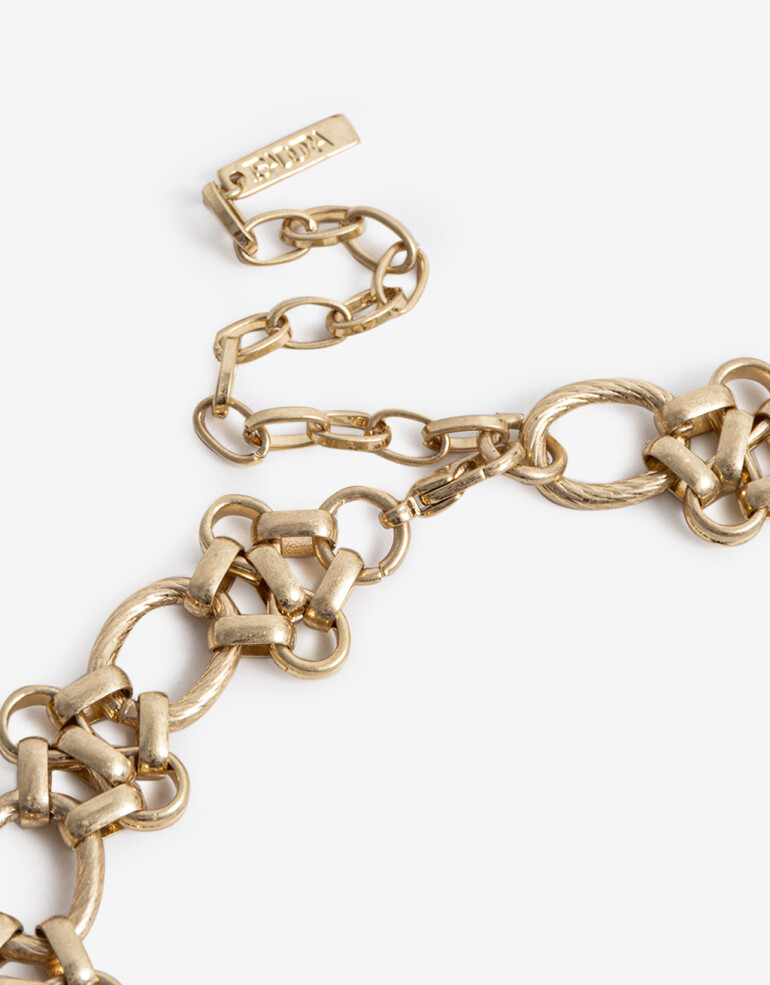 Collares Cortos Metal Collar Corto Metal - Dorado Oro Cepillado Mate