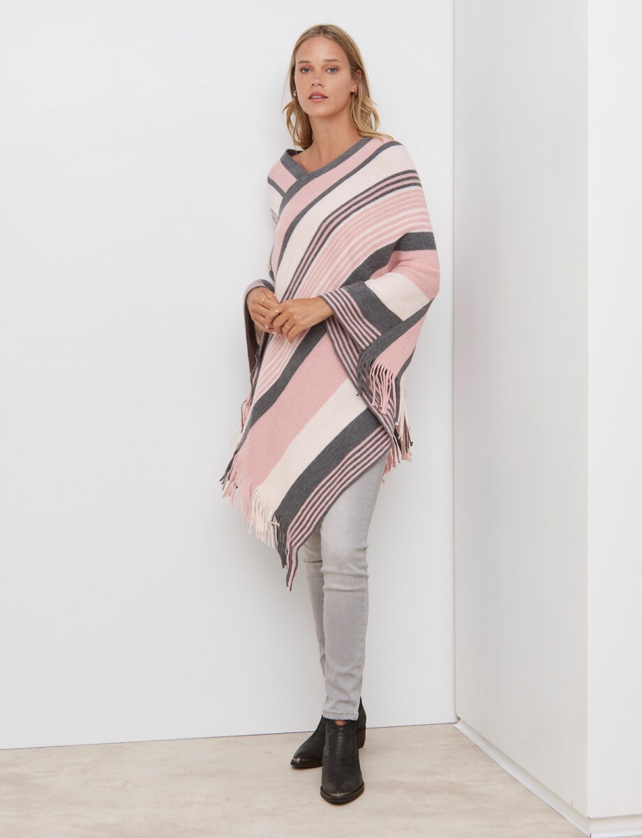 Poncho Soft - Rosa/multi 