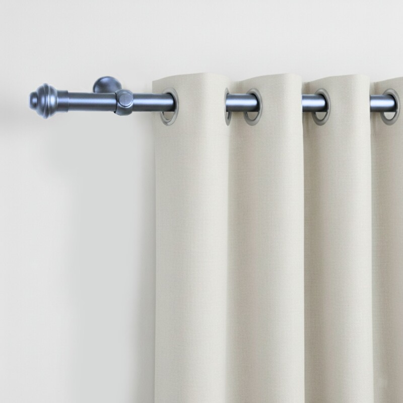 Barrote cortina de metal 1,5 m + 2 Soportes PLATEADO OSCURO