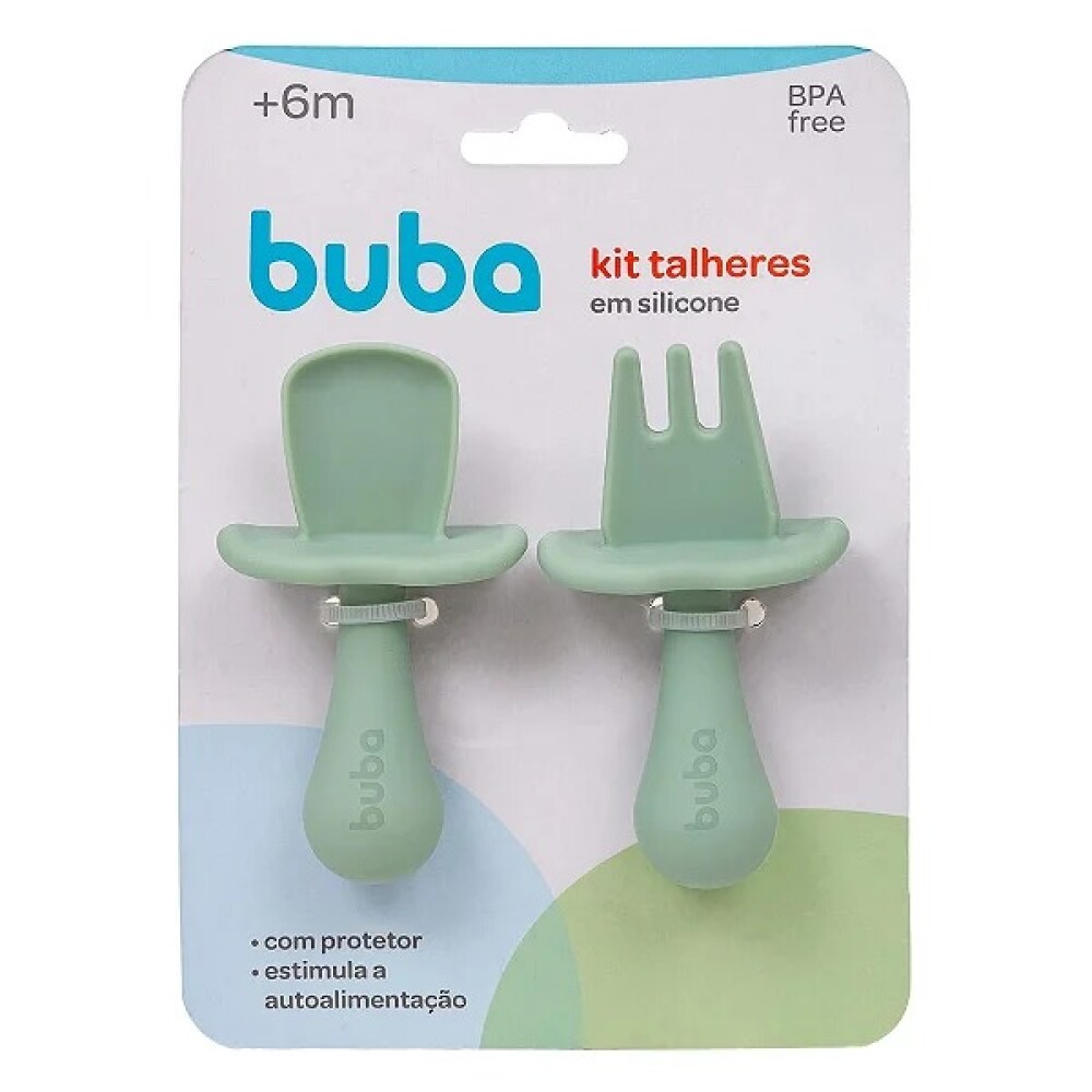 Set x2 cubiertos entrenamiento tope BUBA verde