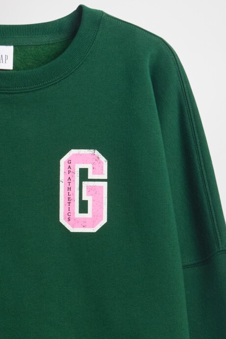 Buzo Deportivo Logo Gap Oversized Mujer Evergreen Glamour