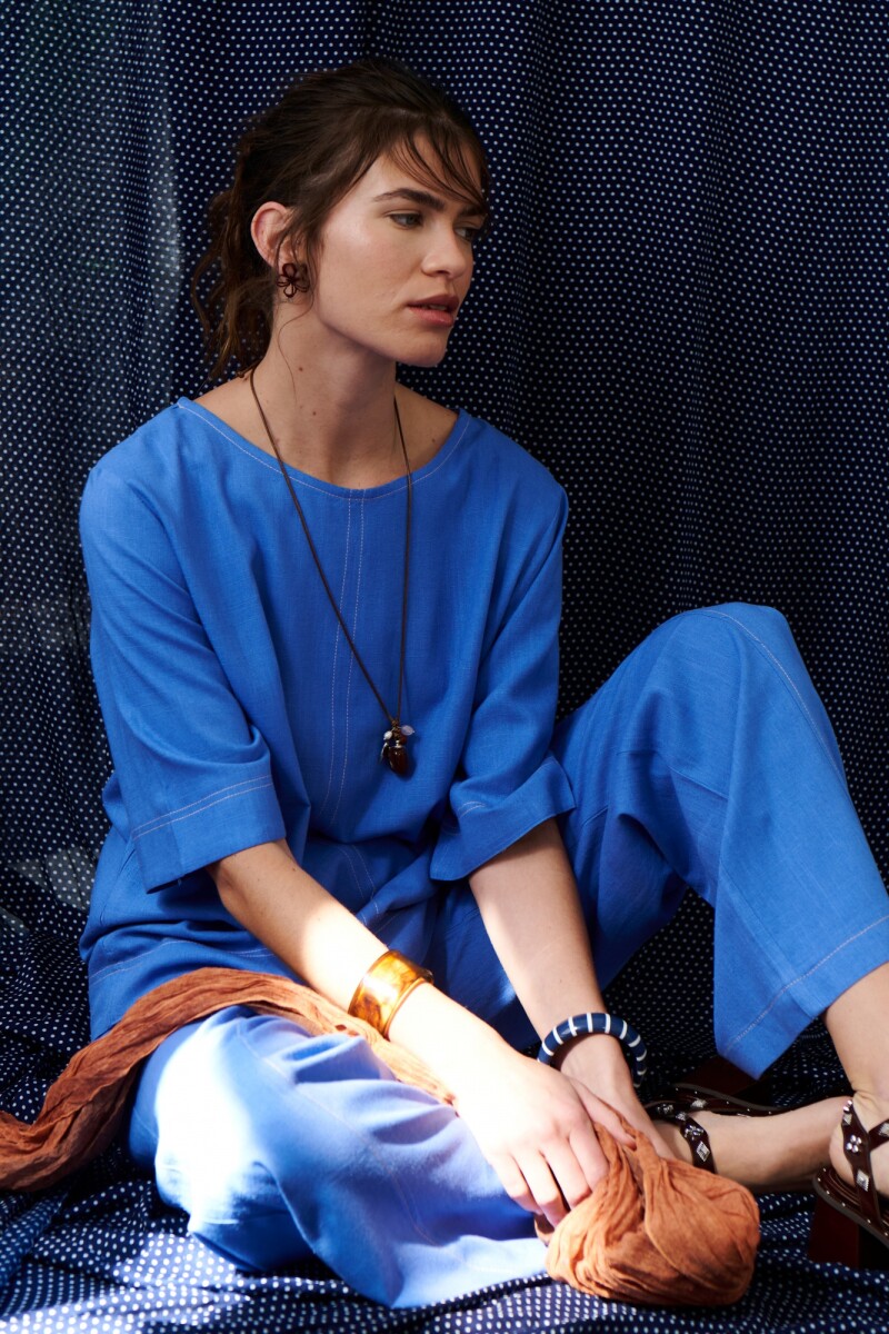 BLUSA LINO EVA AZUL