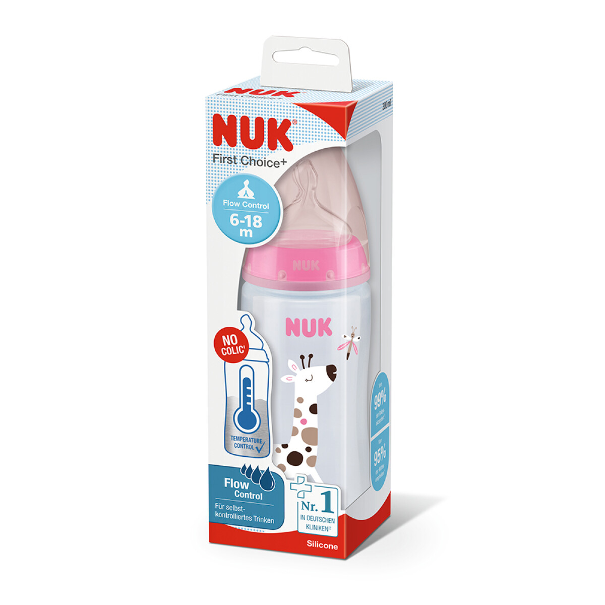 Mamadera NUK First Choice con Tetina Rosa 300ml 