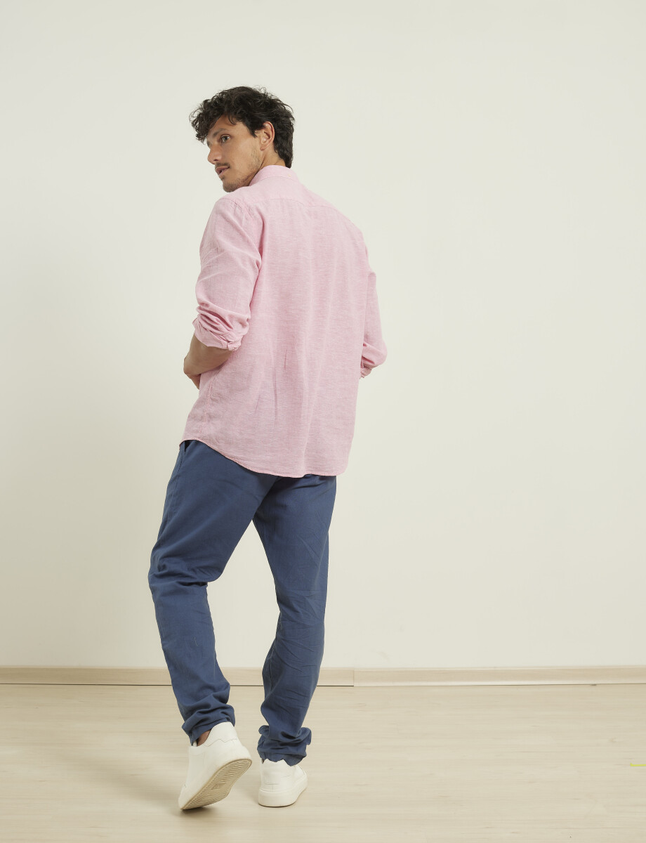 080677 PANTALON DE LINO HARRY Azul