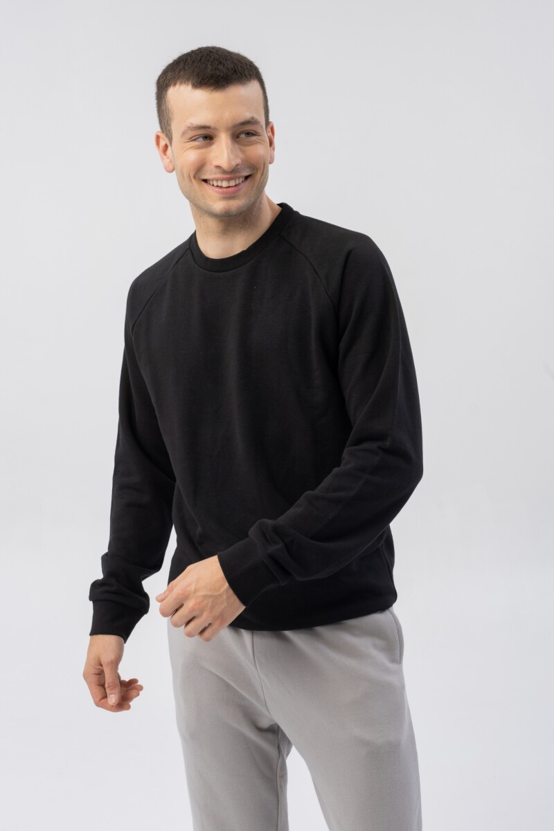 Buzo Menpi Alta Calidad Moda Hombre Cuello Redondo Deportivo Negro - S/C 