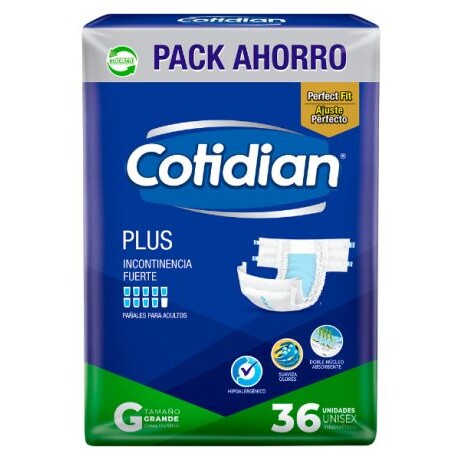 Cotidian Plus x36 pañales Talle G