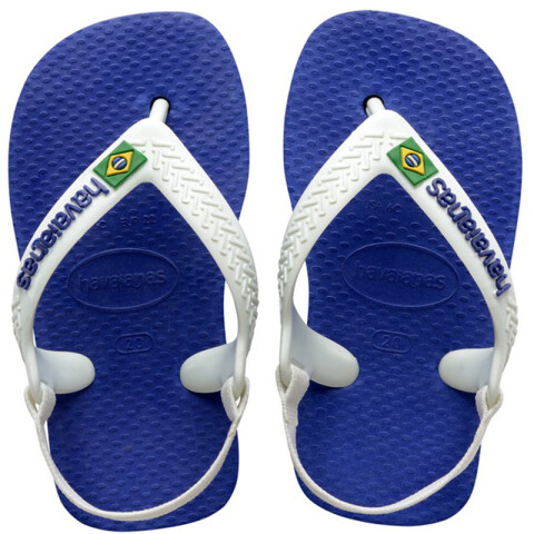 Ojotas Havaianas Baby Brasil Logo Azul