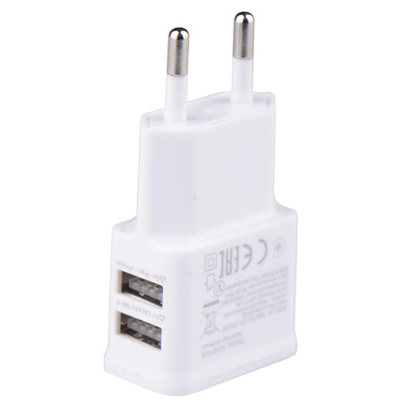 Cargador 220v a USB H - Doble - 2 A - Blancos Cargador 220v A Usb H - Doble - 2 A - Blancos