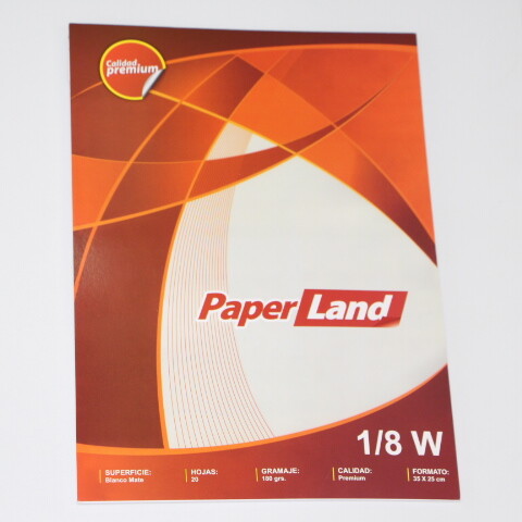 BLOCK PAPERLAND 1/8 W. X20 HOJAS 180G. BLOCK PAPERLAND 1/8 W. X20 HOJAS 180G.