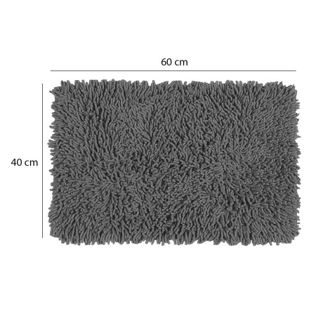 Alfombra Shaggy Felpudo 40x60cm Deco Hogar Living Baño Gris
