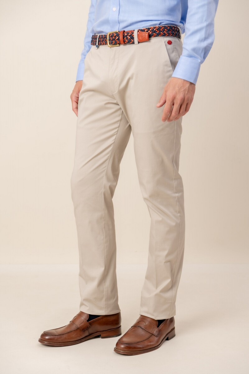 Pantalón Slim Fit - Beige 