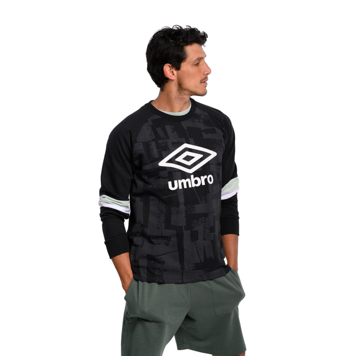 Buzo de Hombre Umbro Printed Umbro - Negro - Verde - Blanco 