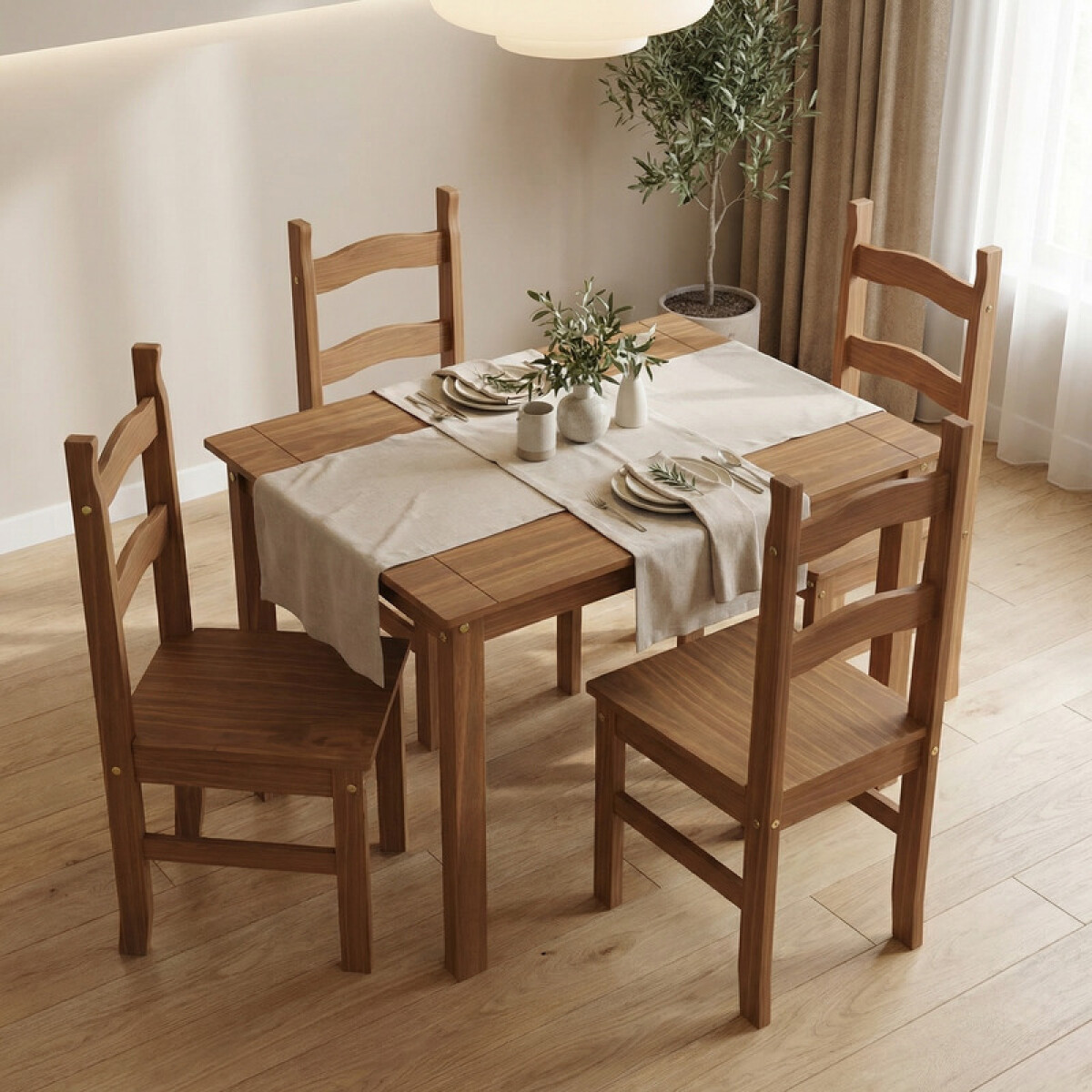 Juego de comedor 4 sillas, linea Dorada 