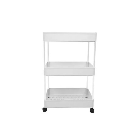 Organizador con ruedas y tres estantes Blanco
