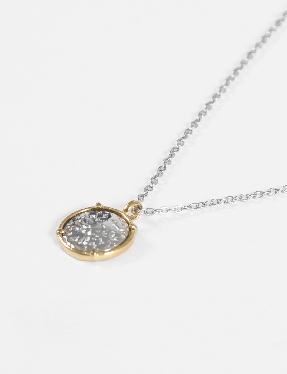 Collar cadena dije medalla - plateado 
