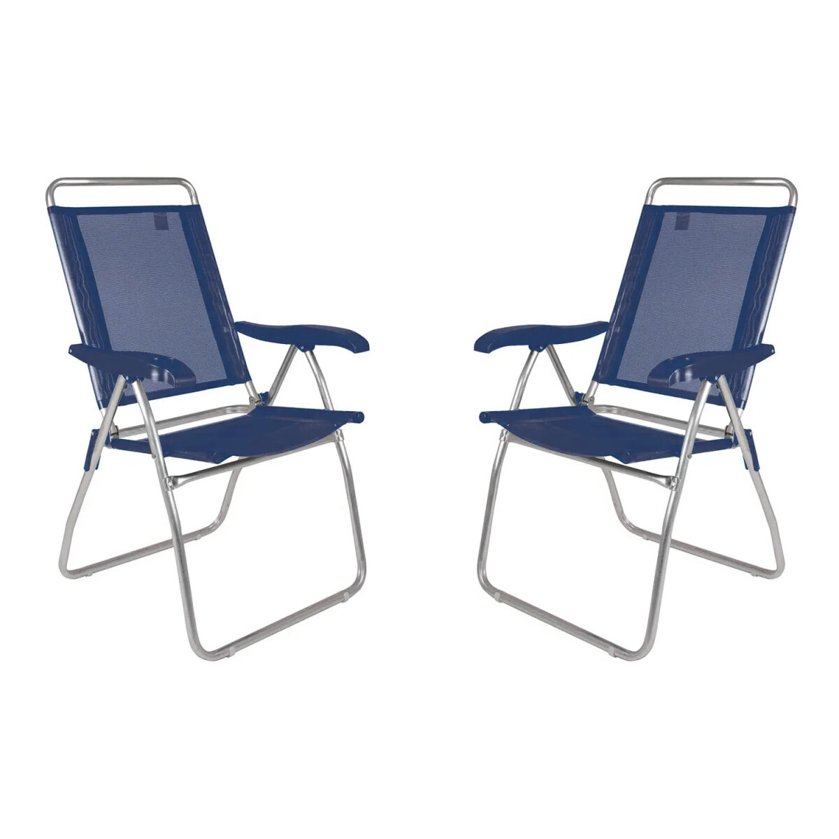 Set x2 Sillas Reclinables 4 posicones aluminio Boreal Mor - Azul Marino 
