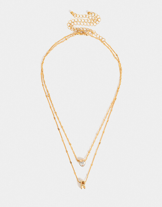 Collares Cortos Con cubic zirconia Collar Corto Cubic Inicial "r" - Dorado