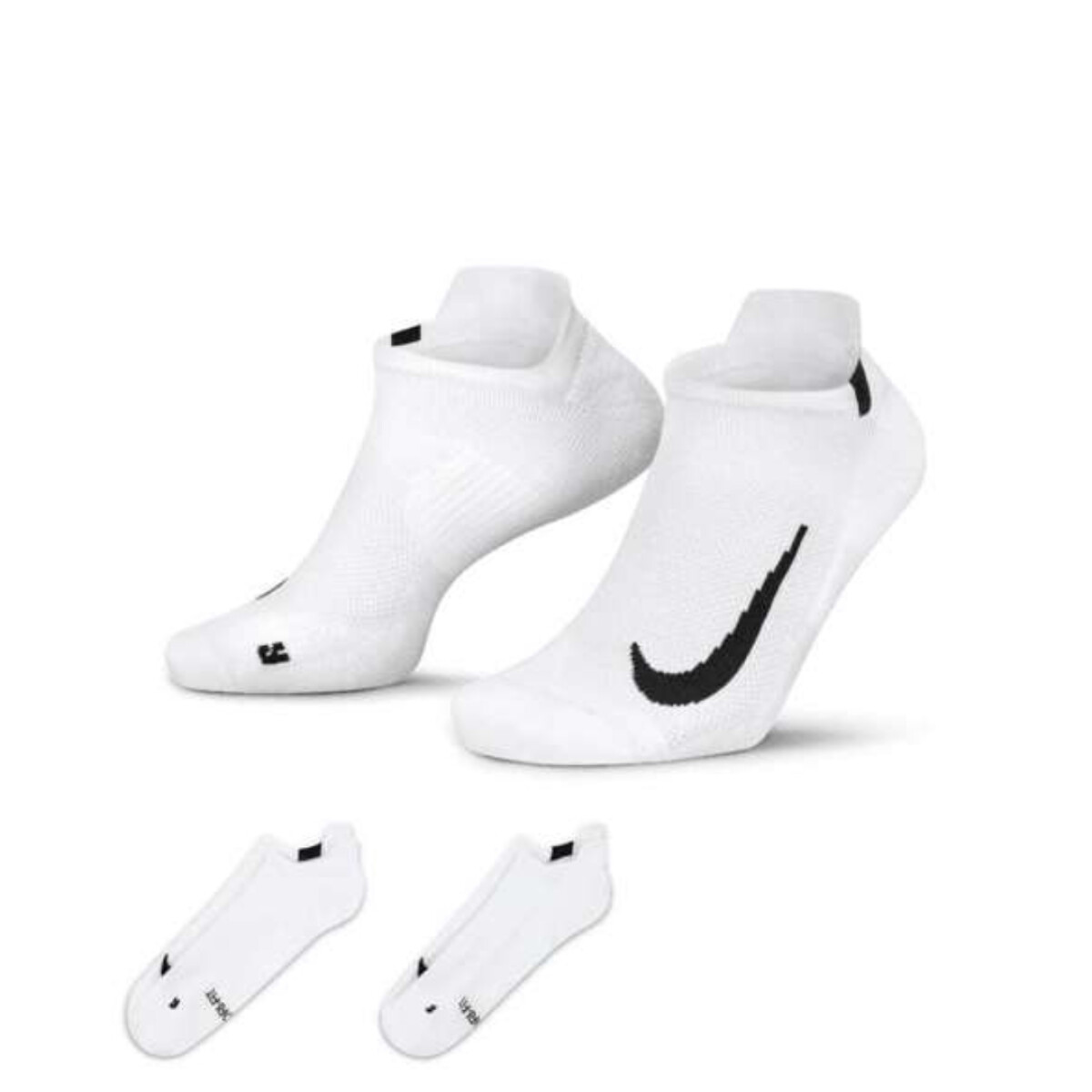 Medias Nike Multiplier Running No-Show 2-Pack Unisex - Blanco 