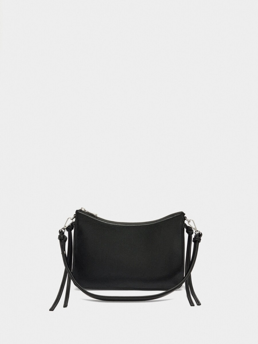 Bolso Bandolera Con Tiras Laterales negro