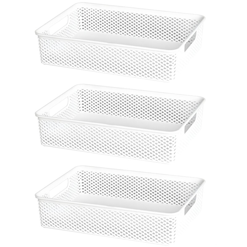Set x3 Cesto organizador calado línea M BLANCO
