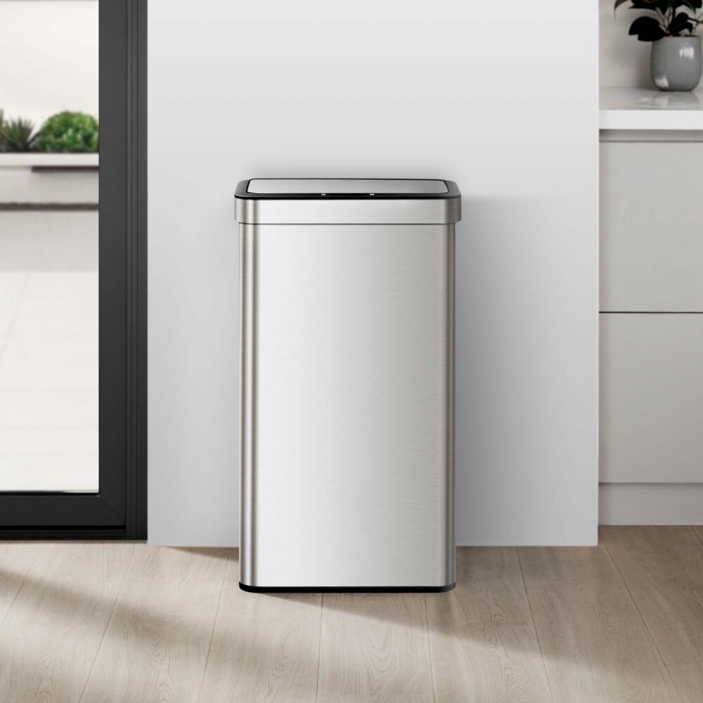 PAPELERA CON SENSOR, 50 LT ACERO-INOXIDABLE GRIS EK9578MMT