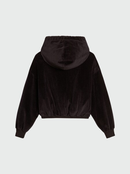 GOLDEN GOOSE - Buzo con capucha y cierre en mezcla de algodón Negro