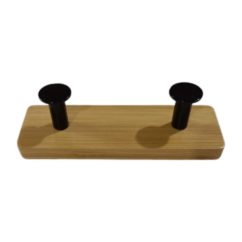 Perchero de Pared 2 Colgadores Bambú Natural/Negro PERCHERO DE PARED 2 COLGADORES BAMBOO NATURAL/NEG.