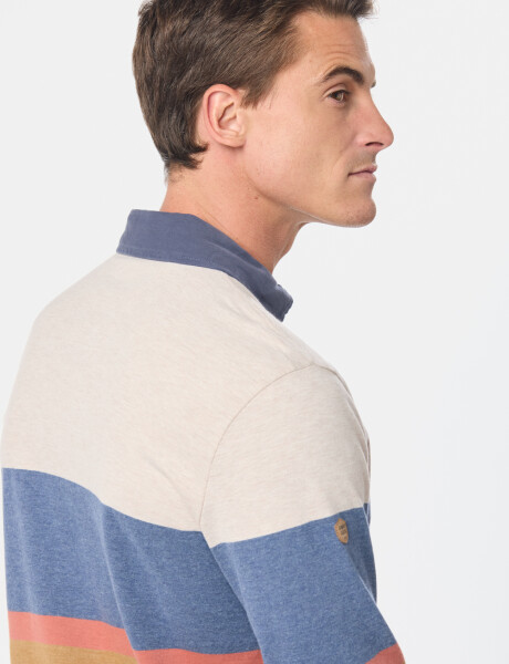 REMERA POLO RAYADA Beige