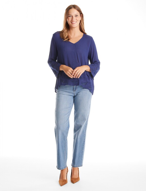 Blusa Broderi AZUL