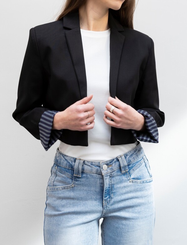 Blazer Crop NEGRO