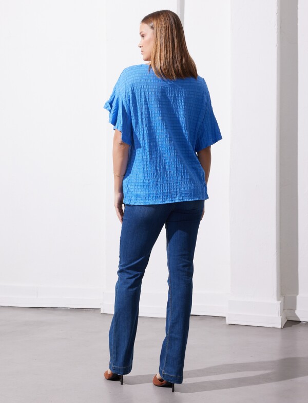 Blusa Punto Smocked AZUL