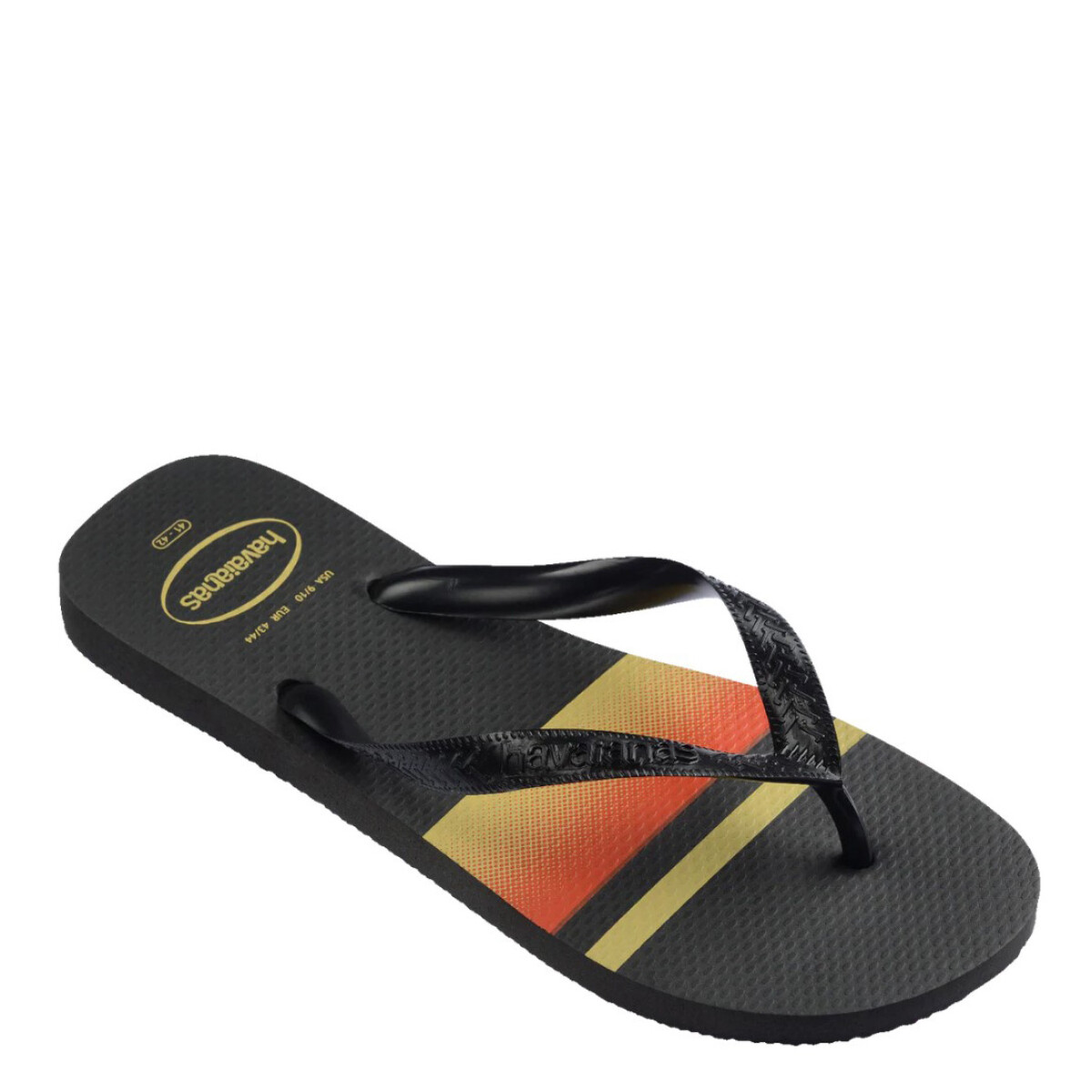 Ojotas de Hombre Havaianas Top Basic - Negro - Anaranjado 