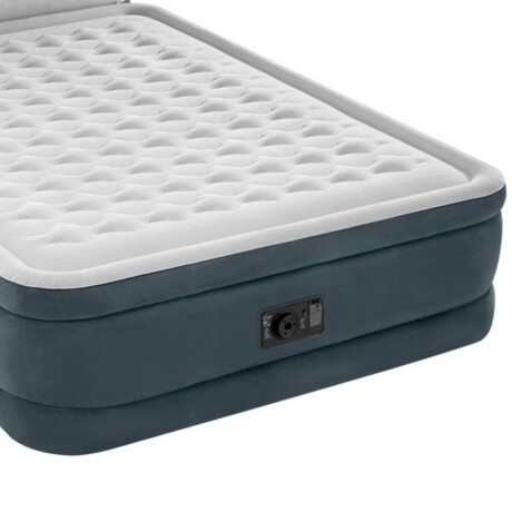 Colchón Sommier Intex 2p Eléctrico Respaldo Camping Gris
