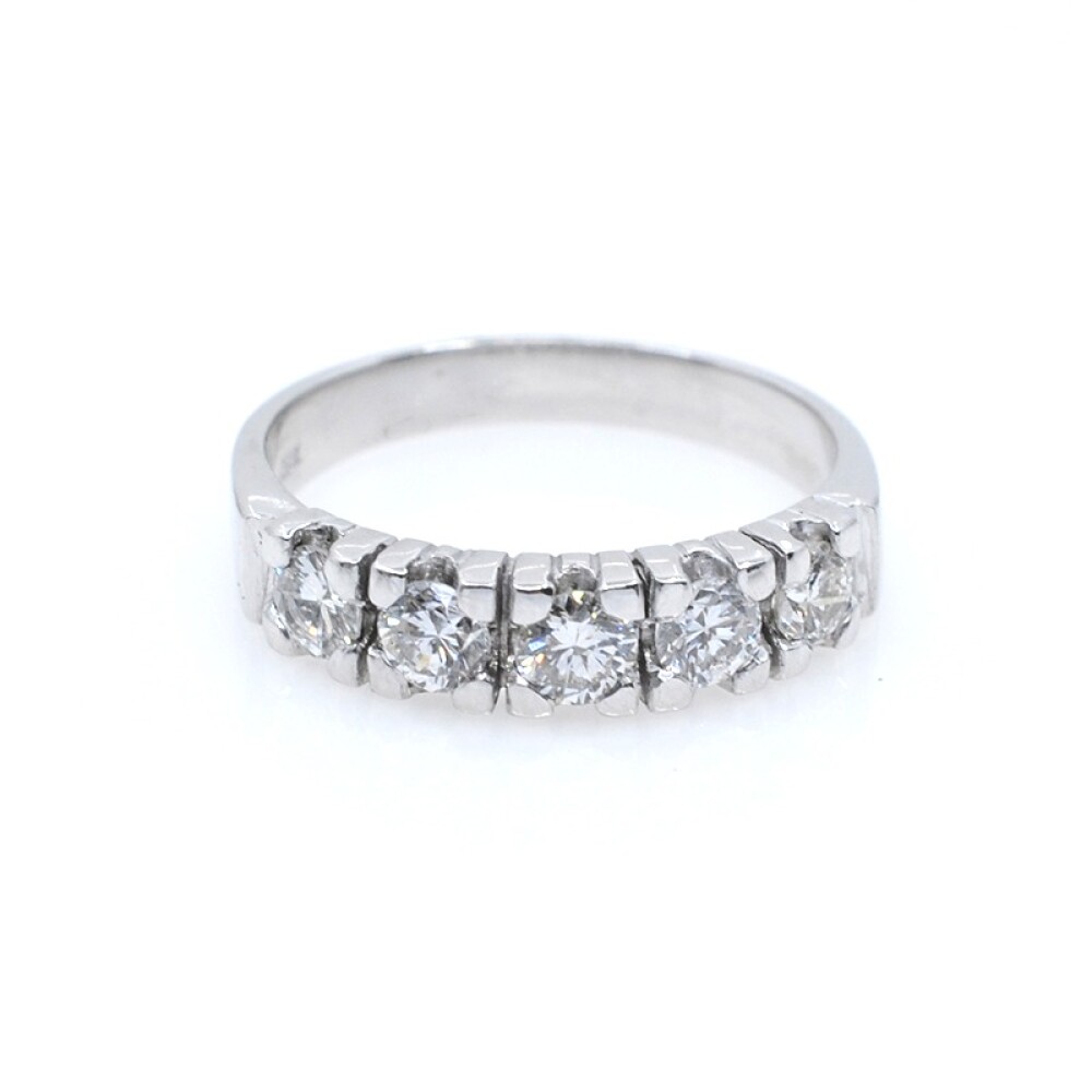 Anillo oro 18k blanco y brillantes Anillo oro 18k blanco y brillantes