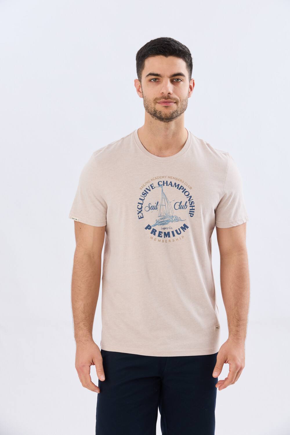 REMERA ESTAMPADA DE ALGODÓN Beige