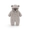 Body Bebé Abrigo Peluche Botoneado Gris