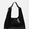 Cartera al hombro The Shopping En Cuero Grabado Snake Negro