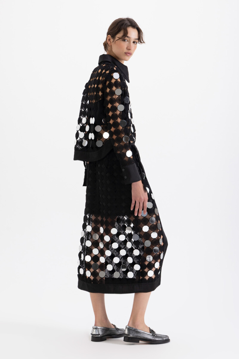 POLLERA MIRRORS Negro