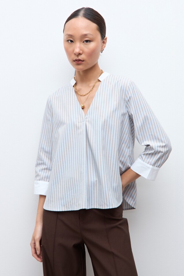 Blusa rayada beige
